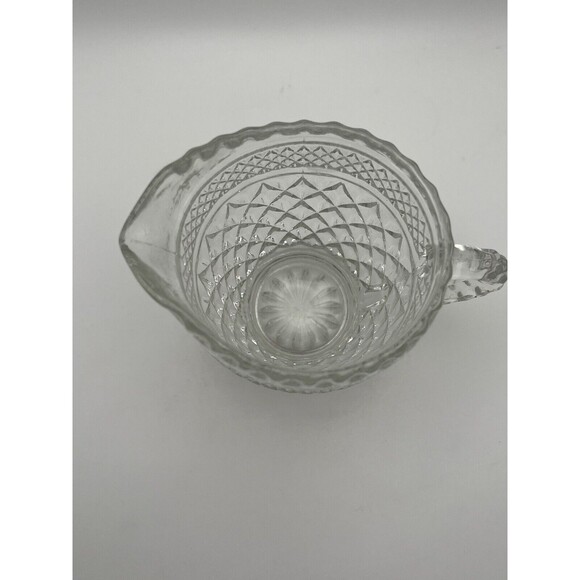 Vintage Anchor Hocking Wexford Clear Glass 64 Oz Pitcher and 8 Oz Creamer Bundle - Picture 14 of 14